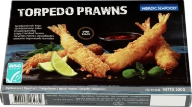 Nordic Seafood Asc Torpedo Prawns 200g