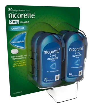 Nicorette Coolmint Sugetablett 2 mg Nikotin, 80 Stk, Slutte Å Røyke