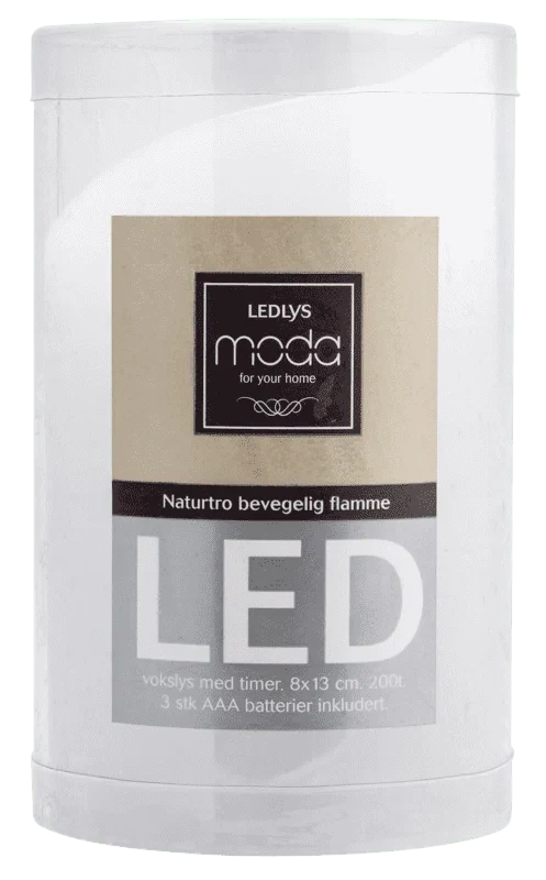 Moda Led Lys Rustik Hvit 8X13cm