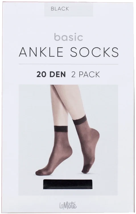 Ankle Socks Black 2pk La Mote