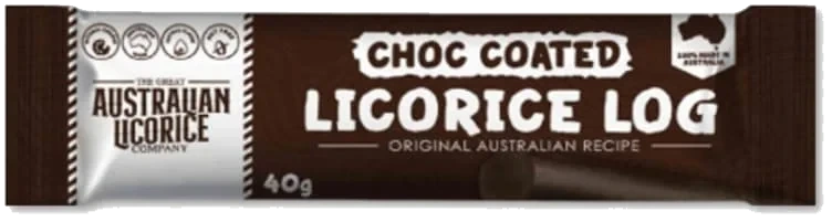 Licorice Log Choc Coated 40g