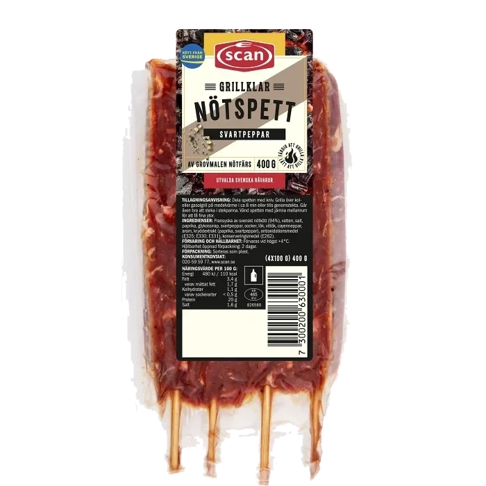 Nötspett Färsk Svartpeppar 400g Scan