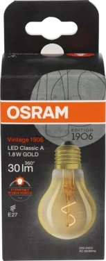 Led Lyspære 1906 Cla 1.8w E27 Spiral Klar Gold