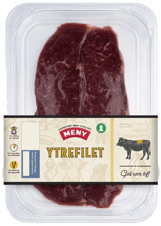 Storfe Ytrefilet skivet Ca400g Meny