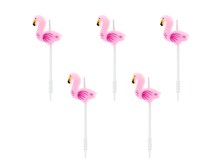 Kakelys Flamingo På Stick 3cm 5stk Prtydeco