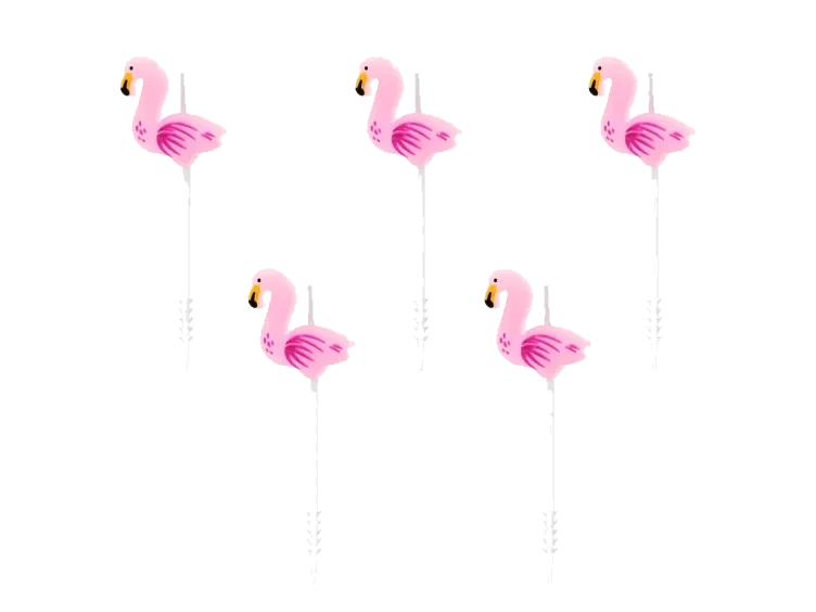 Kakelys Flamingo På Stick 3cm 5stk Prtydeco