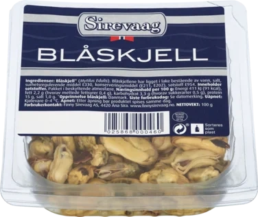 Blåskjell 100g Sirevaag Map