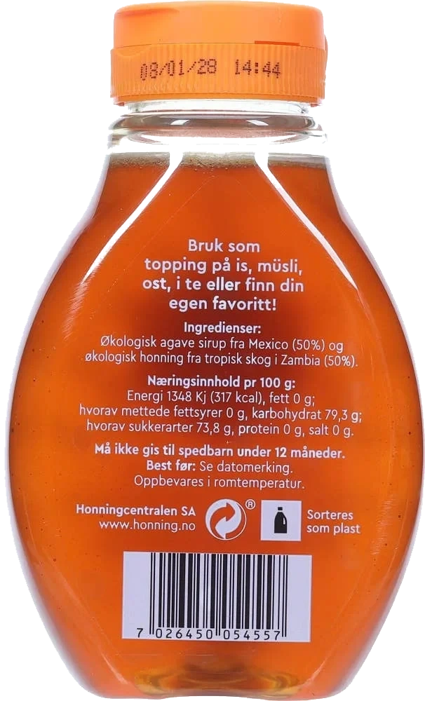 Økologisk topping med agave og honning