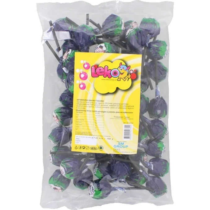 Vattenmelonsklubbor Tuggummi 48-pack