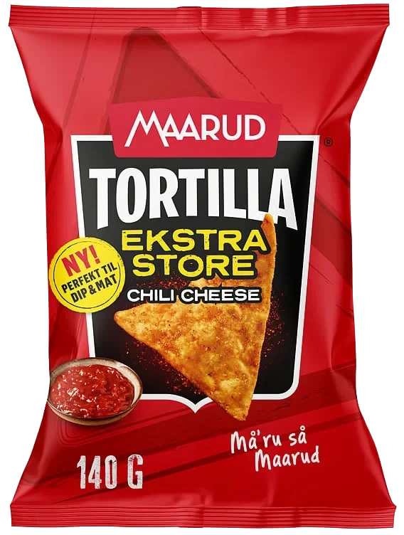 Tortillachips Store Chili&Cheese 140g Maarud