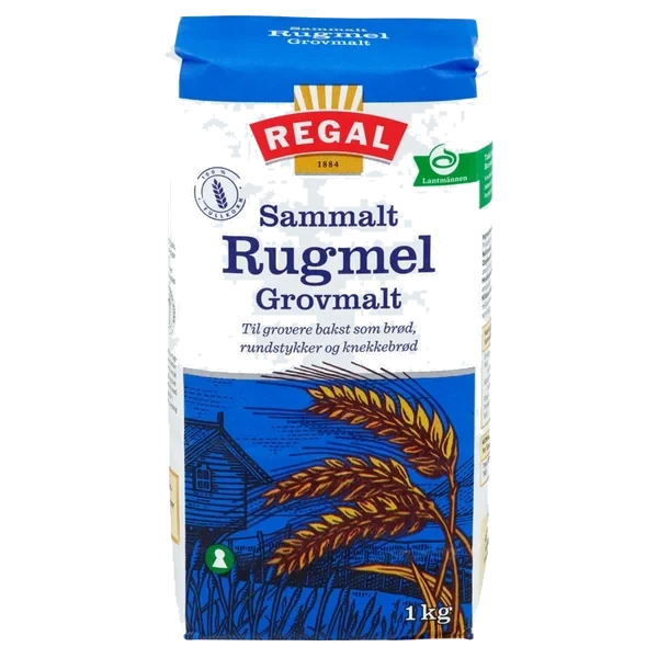 Rugmel Sammalt Grov 1kg Regal