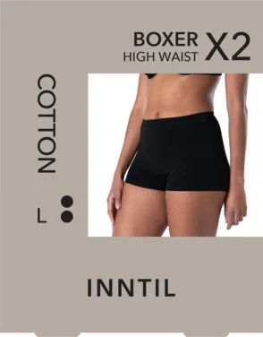 Women's Boxer, 2-pack, Black, L