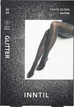 Tights, 20 den, Black/silver Glitter, 40-44