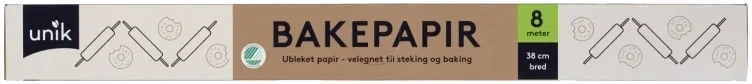 Bakepapir 38cmx8m Unik