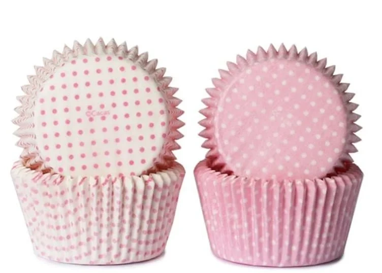 Muffinsformer Rosa Prikker 50stk Cacas