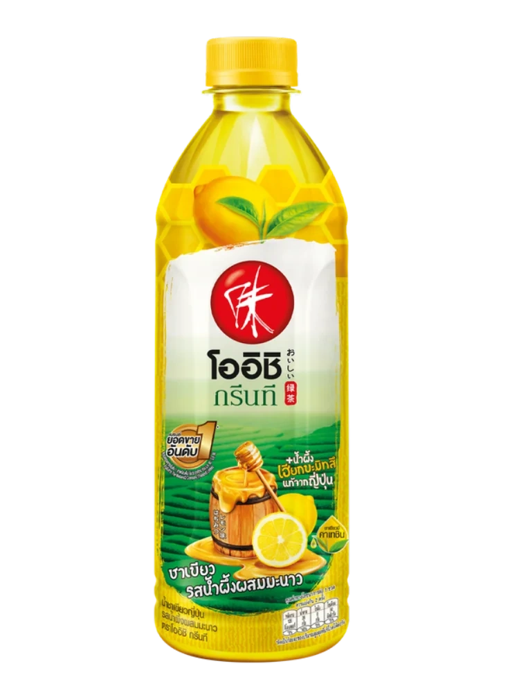 Oishi green tea with honey lemon flavor