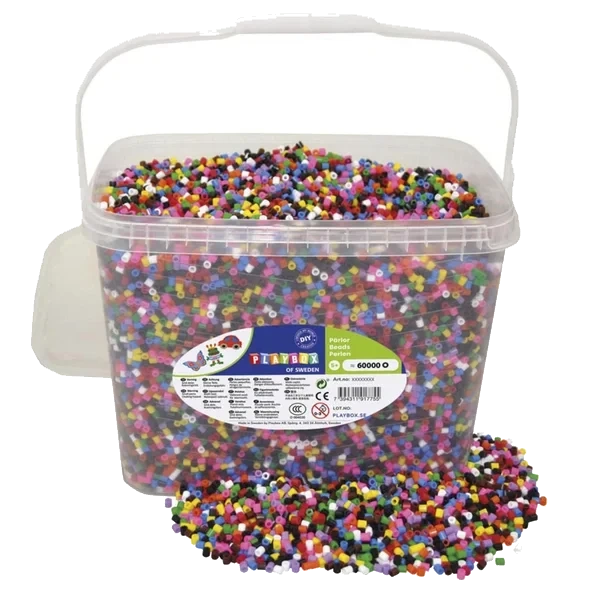 Rørperler Grunnfarger 60.000stk Lekolar