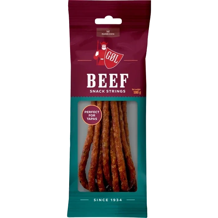 Ölkorv Snack Strings Beef 100g Göl