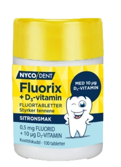 Fluortabletter m/D3 Sitronsmak 100tabl.