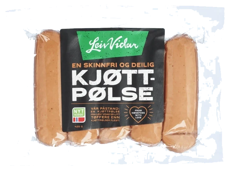 Kjøttpølse Skinnfri 425g Leiv Vidar