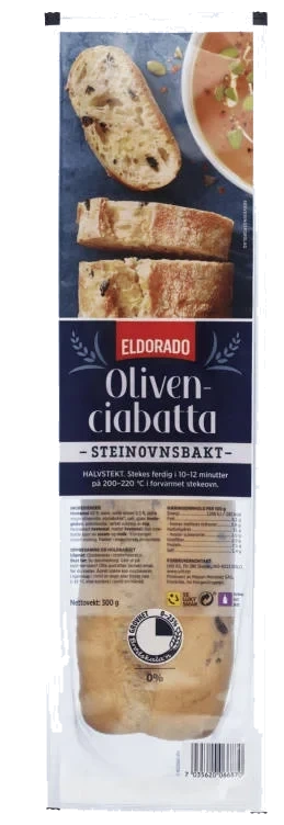 Ciabatta m/sorte Oliven 300g Eldorado