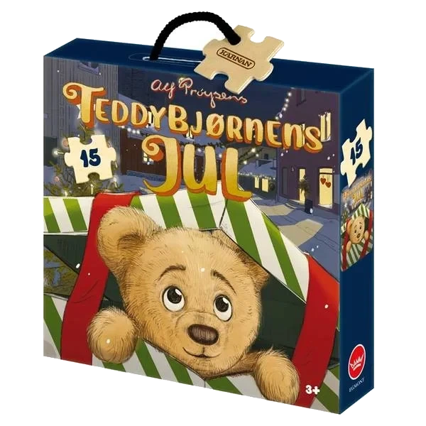 Trepuslespill 15 Brikker - Teddybjørnens Jul