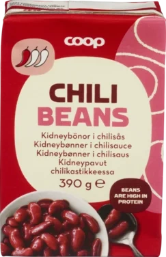 Red kidney beans in chili sauce