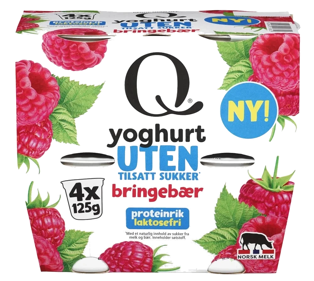 Q yoghurt bringebær