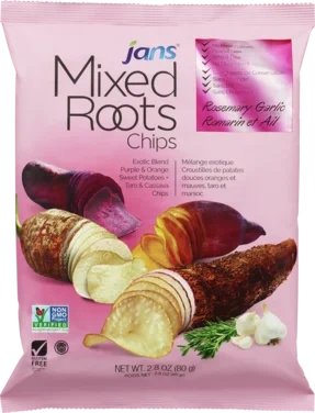 Jans Mixed Roots Chips Rosemary Garlic