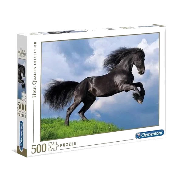 Puslespill 500 Brikker - Fresian Black Horse