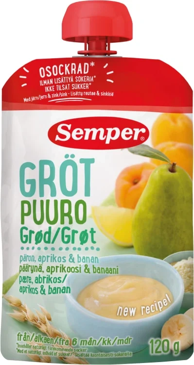 Semper Barnemat Grøt Rte Pære & Aprikos
