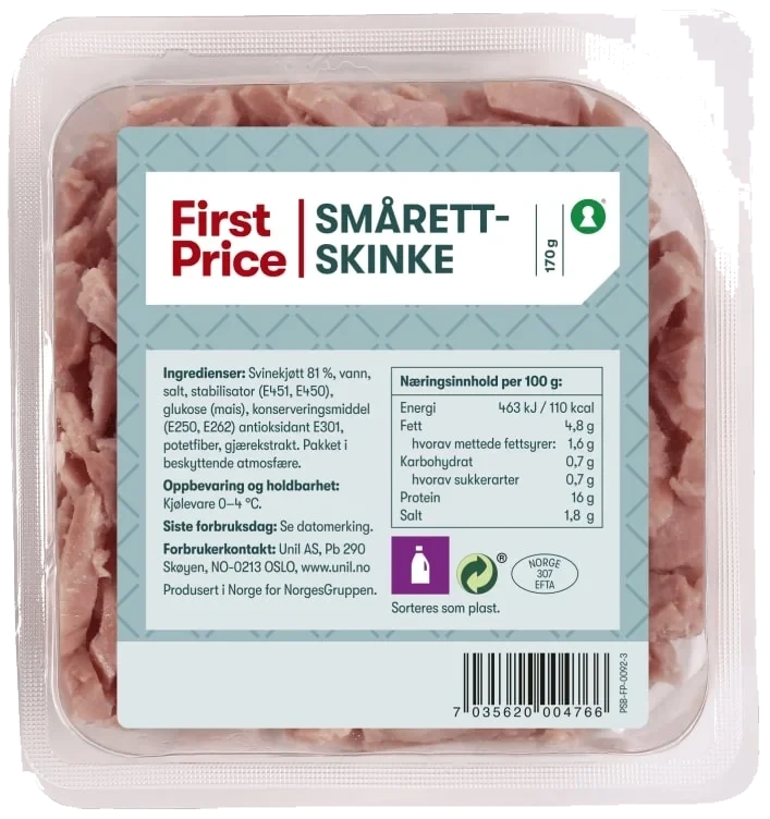 Smårettskinke 170g First Price