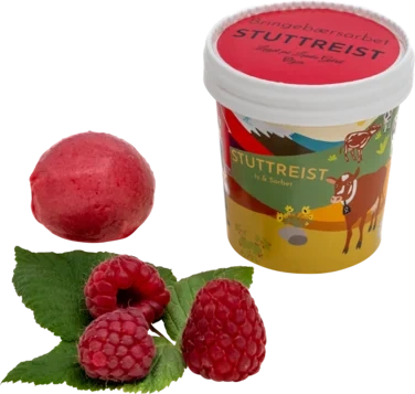 Stuttreist Bringebærsorbet