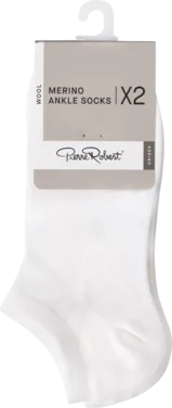 Wool Anklesocks X2 White 37-40 pr