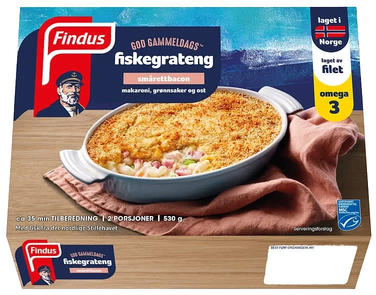 Fiskegrateng Smårettbacon 10x530g