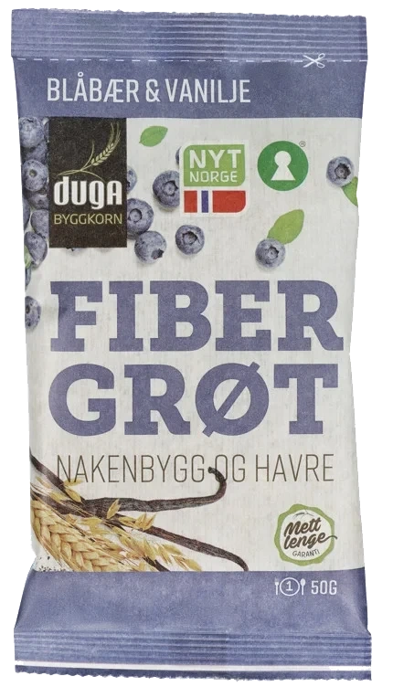 Fibergrøt Blåbær&Vanilje 50g Duga