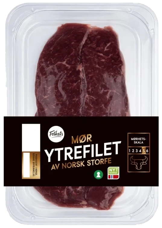 Storfe Ytrefilet skivet Ca400g Folkets