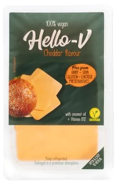 Hello-V Cheddar skivet 140g Kolios