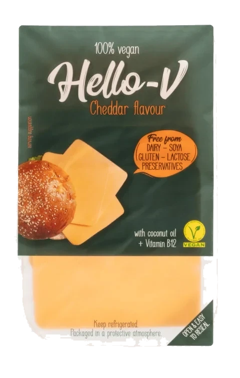 Hello-V Cheddar skivet 140g Kolios
