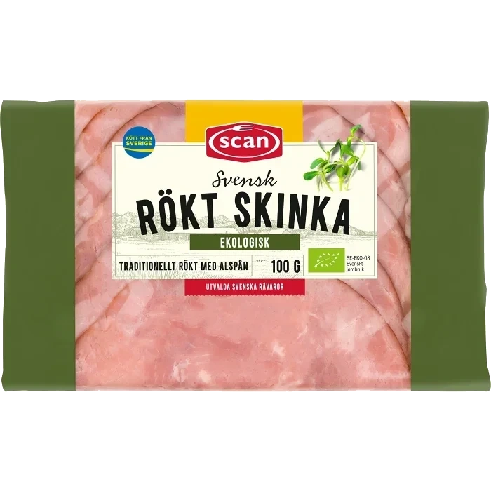 Skinka Rökt Ekologisk 100g Scan