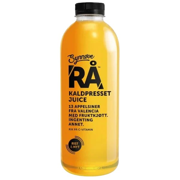 Rå Kaldpresset Appelsinjuice med Fruktkjøtt 1l