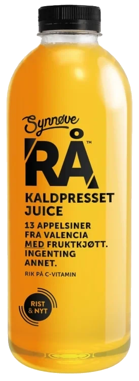 Rå Kaldpresset Appelsinjuice med Fruktkjøtt 1l