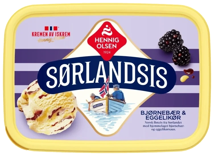Sørlandsis Bjørnebær&Eggelikør 1l Heo