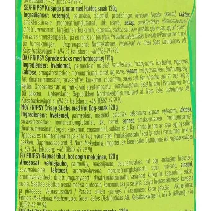 Pommes Snacks Hot Dog