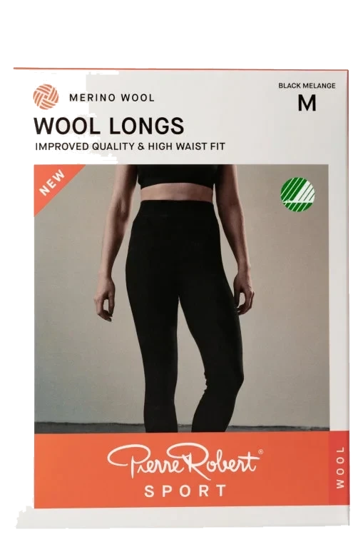 Wool Longs Sport Black Melange M Pierre-Robert