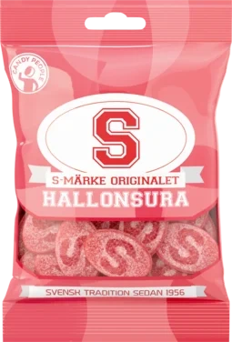 S-märke Hallonsura Sur Gele m/Smak av Bringebær 80g