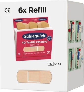 Plaster Salvequick Tekstil Refill (40) Eske 6stk