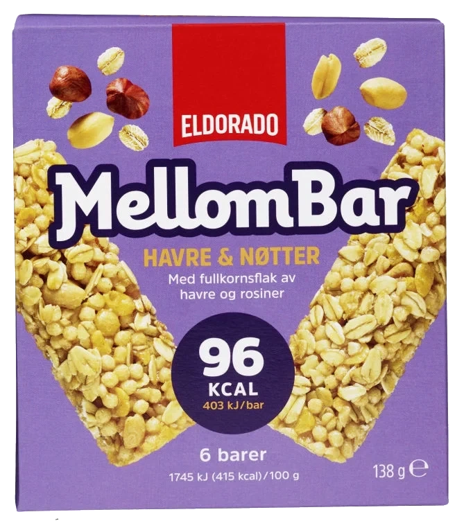 Mellombar Havre&Nøtter 138g Eldorado