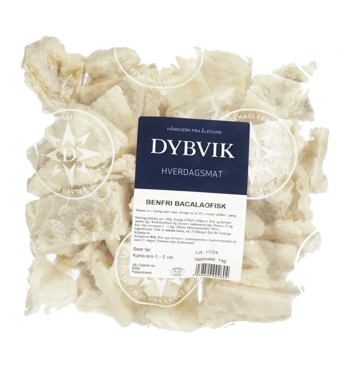 Klippfisk i Biter Benfri 1kg Dybvik