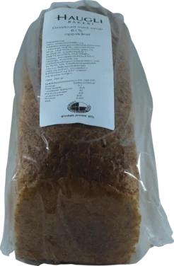 Grovbrød med Sirup 61% Oppskåret 750g Haugli Bakeri